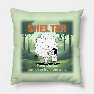 shelter ,Trees shelter  the house from the wind. Pillow