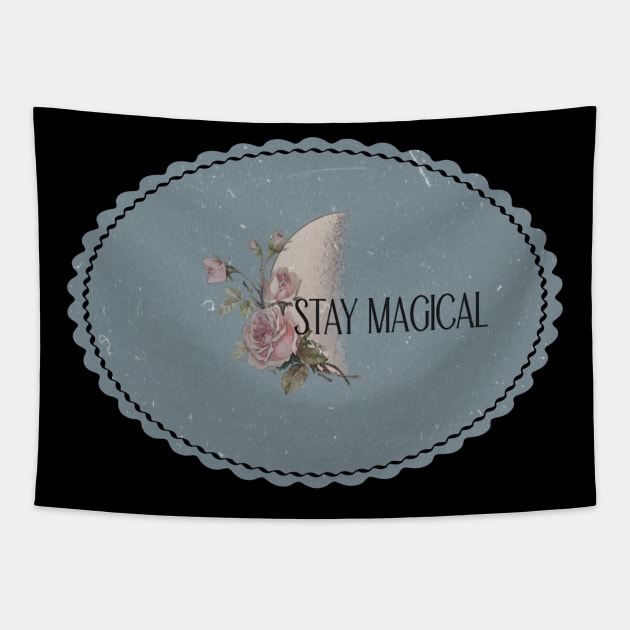 Stay magical moon dream love romantic clouds music literature flowers sky clouds aesthetic vintage retro beautiful dream gifts Tapestry by AGRHouse