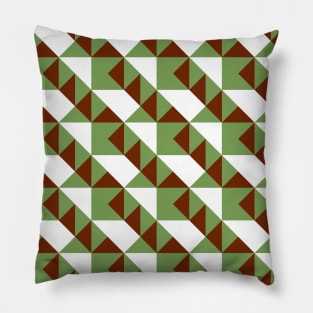 ’Zangles’ - in Apple Green and Burgundy on a White base Pillow