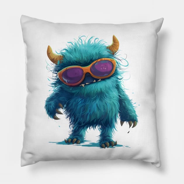 Cute Fluffy Monster Pillow by Obotan Mmienu