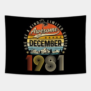 Awesome Since December 1981 Vintage 42nd Birthday Tapestry