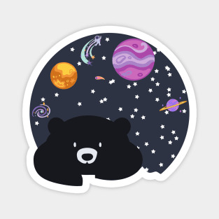 Sleep Cute Bear I Alone in Space Magnet