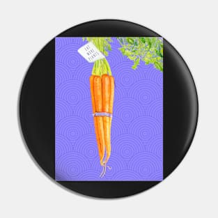 EAT MORE PLANTS - CARROTS IN WATERCOLOR Pin