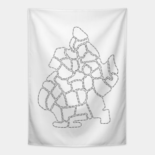 Brooklyn Zipcode Map (black) Tapestry