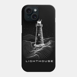 Lighthouse Minimalist Design with Mountain Phone Case