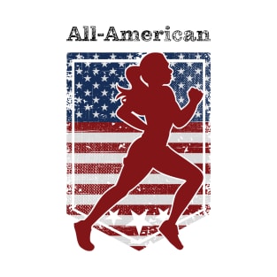 Patriotic All-American Track & Field Vintage Distressed T-Shirt