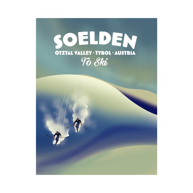 Soelden,Austria, ski poster. by nickemporium1