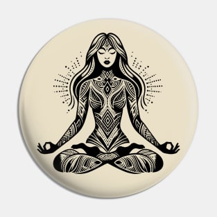 Unfathomable Depth of Inner Silence: Meditation and Cosmic Harmony Pin