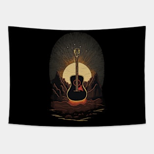 Retro Guitar Gift Guitarist Rock Concert Festival Guitar Tapestry