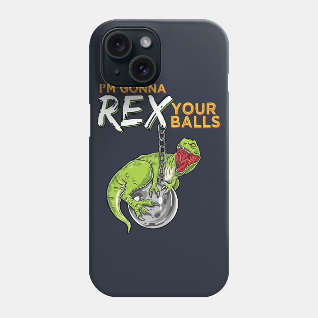 Cute Humor Funny T Rex Wrecking Ball Dinosaurs Pun Animal Gift for Kids Phone Case by Freid