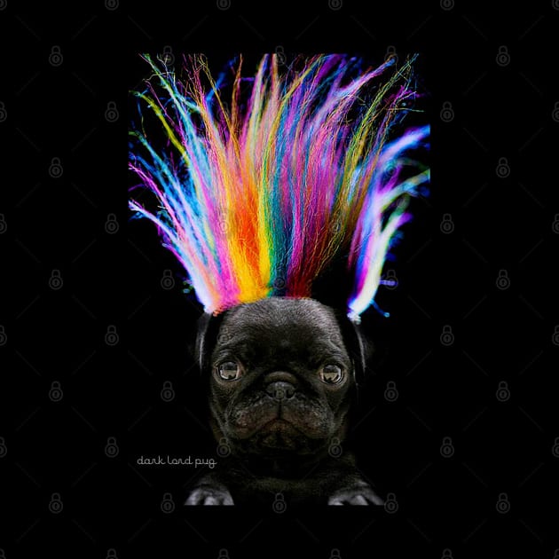 Rainbow Hair Pug by darklordpug