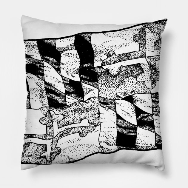 Maryland Flag Pillow by Elizabeth Weglein Art