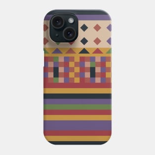 Stripes and squares ethnic pattern Phone Case