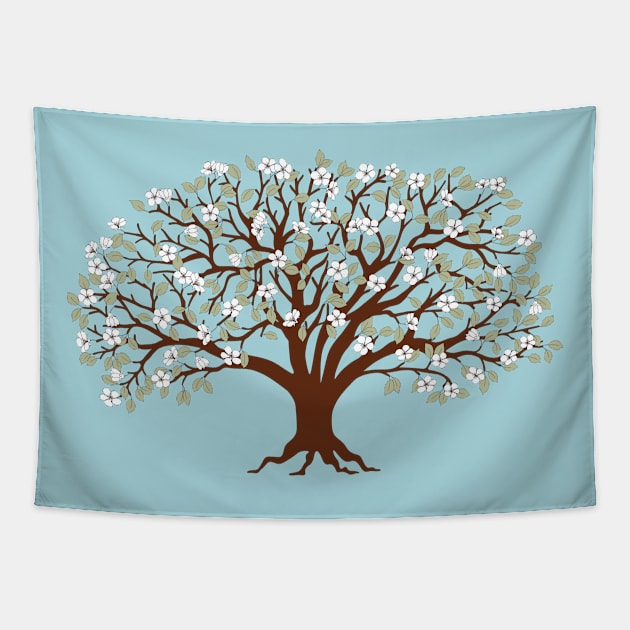 apple tree with white blossom Tapestry by Alina