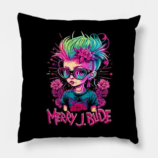 Merry Rock Girl Vintage Pillow