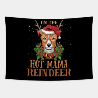 Im The Hot Mama Reindeer Christmas Funny Pajamas Funny Christmas Gift Tapestry