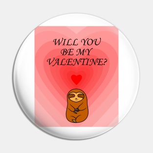 Valentine Sloth Pin