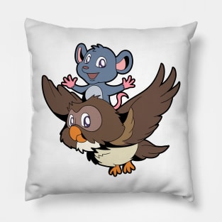 Little mouse riding owl Pillow