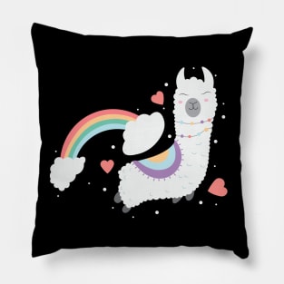 Cute Rainbow Llama Pillow