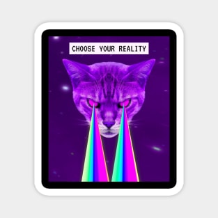 Reality Cat Katze Laser Auge Glitch Vaporwave Goa Magnet