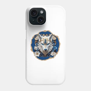 Wolf with Flowers Phone Case