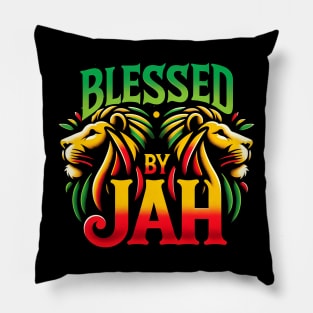 Blessed by Jah Rasta Colors, African Lion Pillow