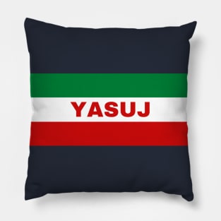 Yasuj City in Iranian Flag Colors Pillow