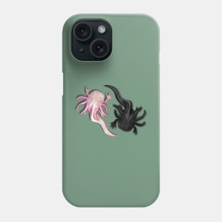 Black and White Axolotls Art Phone Case