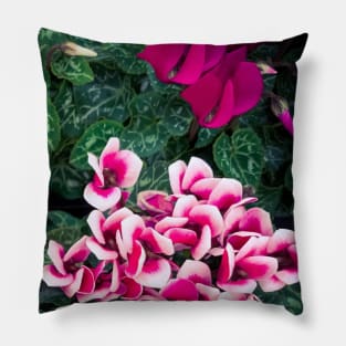 Purple Cyclamen Plants Flowers Pillow