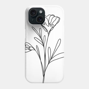 Wildflower Botanical Line Art | Elegant Floral Leaf Design Phone Case