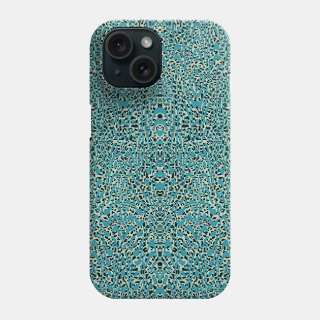 Boho Wilderness No.003 - Exotic Animal Print in Teal Shades Phone Case by matise