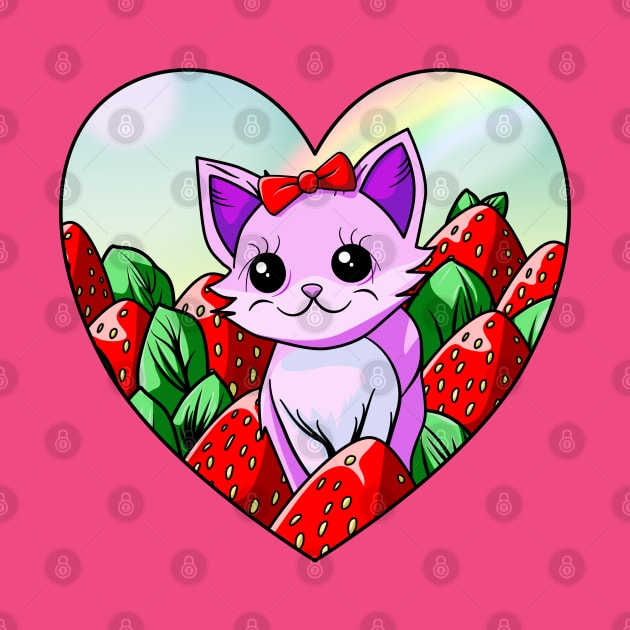 Kitty in a Strawberry Patch by JAC3D