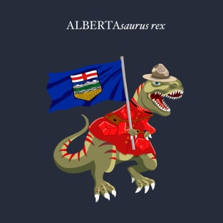 Clanosaurus Rex ALBERTAsaurus rex Alberta Canada Flag Tyrannosaurus Rex T-Shirt