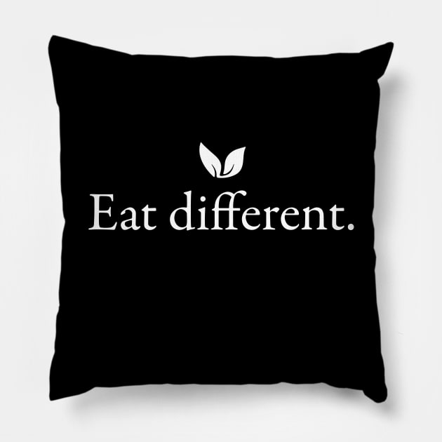 Mindful Vegan: Eat different, be kind to animals Pillow by Herbivore Nation - Vegan Gifts