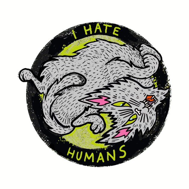 Stray Cat I Hate Humans slogan Pisittu Aresti - by Miskel Design by miskel