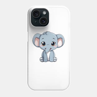 happy elephant cartoon Phone Case