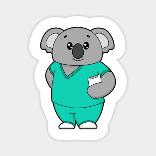 Koala as Nurse with Notepad Magnet