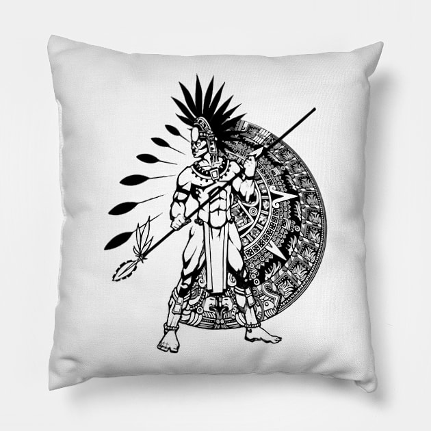 Aztec Warrior Pillow by AllWellia