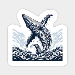 Tribal Humpback Whale Magnet