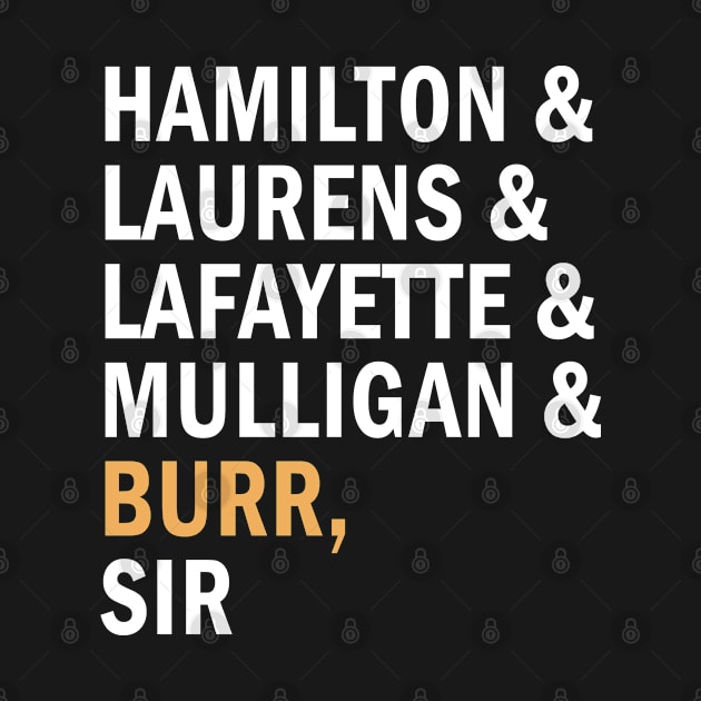 Hamilton Laurens Lafayette Mulligan Burr Sir, Hamilton, Hamilton Gift, Aaron Burr, Alexader Musical by adil shop