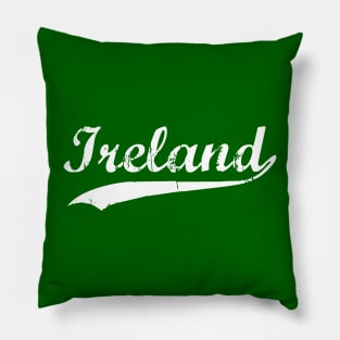 Ireland Pride Vintage Retro St Patricks Day Varsity White Pillow