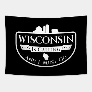 Wisconsin is Calling and I Must Go Farm Scene Tapestry