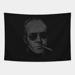 Hunter S Thompson Fear and Loathing in Las Vegas text portrait Tapestry