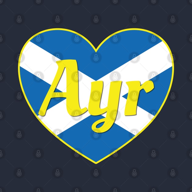 Ayr Scotland UK Scotland Flag Heart by DPattonPD