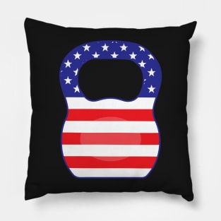 USA flag Kettlebell Powerlifting Weight Lifting form Pillow