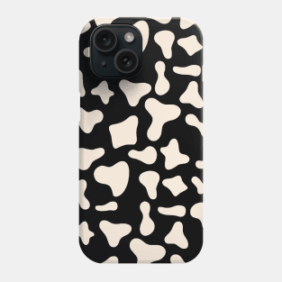 Milk Dairy Cow Print Pattern on Black Background Phone Case