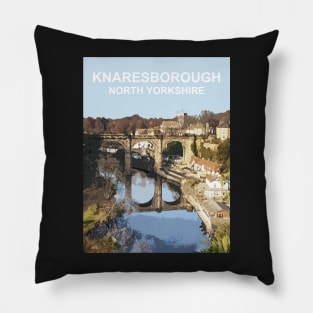 Knaresborough North Yorkshire England UK travel poster design Pillow