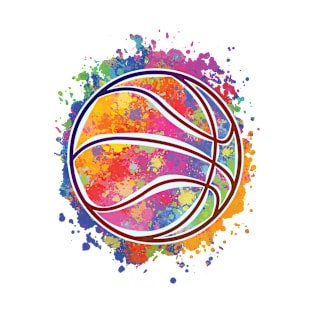 Colorful Splash Basketball - Sports Lover, Basketball Player, For Men, Women & Kids T-Shirt