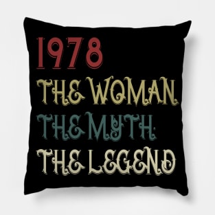 Vintage Retro 1978 Legend Gift 42nd Birthday Womens Pillow