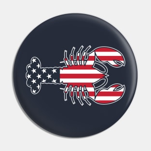 Lobster Cape Cod 4th of July American Flag Pin